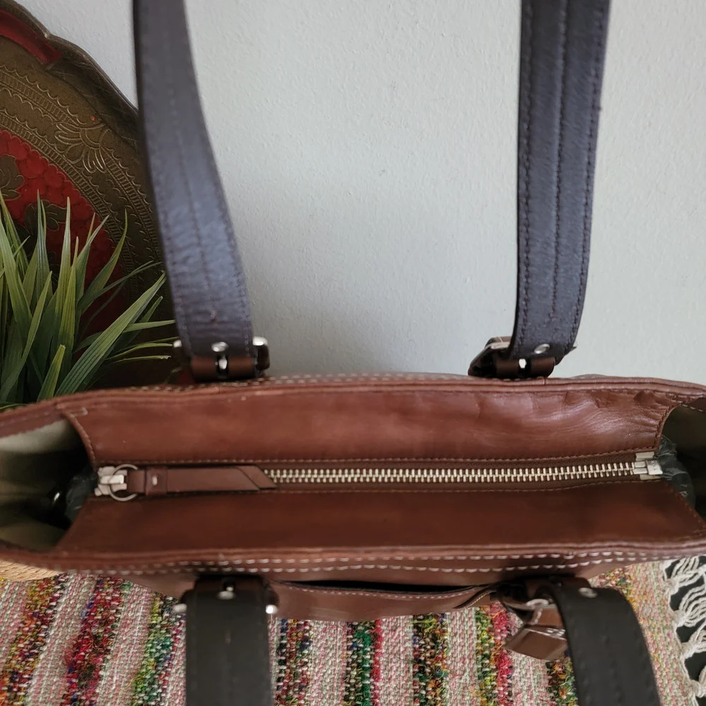 Coach Brown Leather Tote Bag Vintage Purse Boho